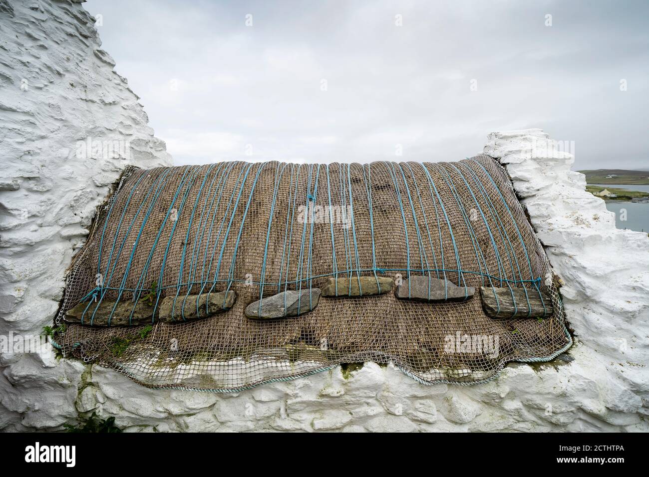 Dachdetails im Easthouse Croft Heritage Centre in Papil, West Burra, Shetland, Schottland, Großbritannien Stockfoto