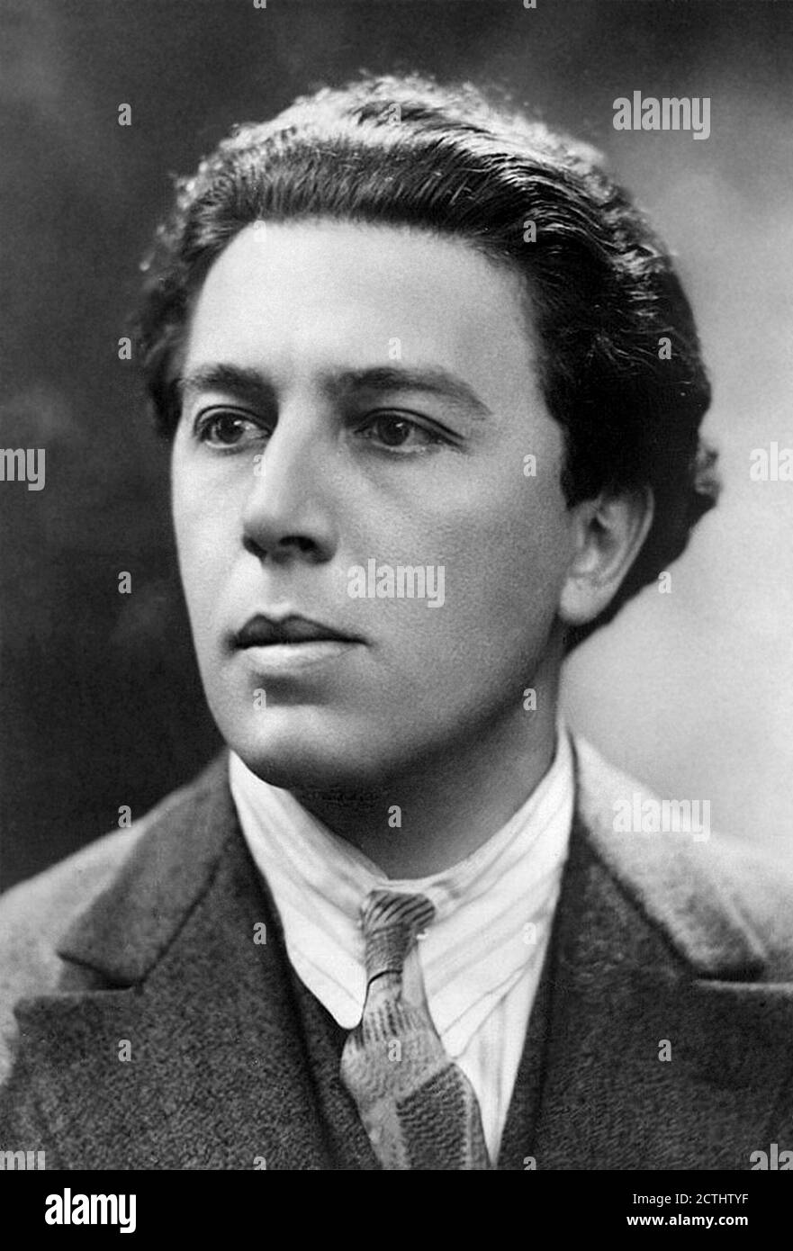 André Breton. Porträt des französischen Schriftstellers und Dichters André Robert Breton (1896-1966) von Henri Manuel, 1927 Stockfoto
