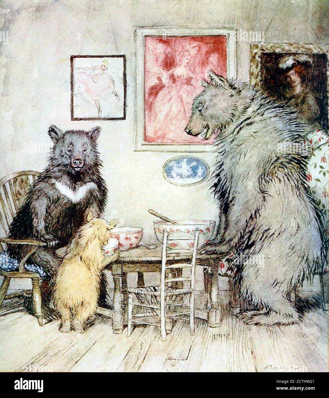 Arthur Rackham (1867-1939). Illustration für 'Goldilocks and the Three Bears' in der Ausgabe 1922 der englischen Märchen von Flora Annie Webster Steel Stockfoto