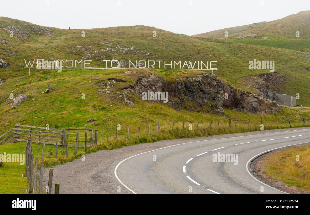 Schilder bei Mavis Grind Northmavine, North Mainland, Shetland Scotland, UK Stockfoto