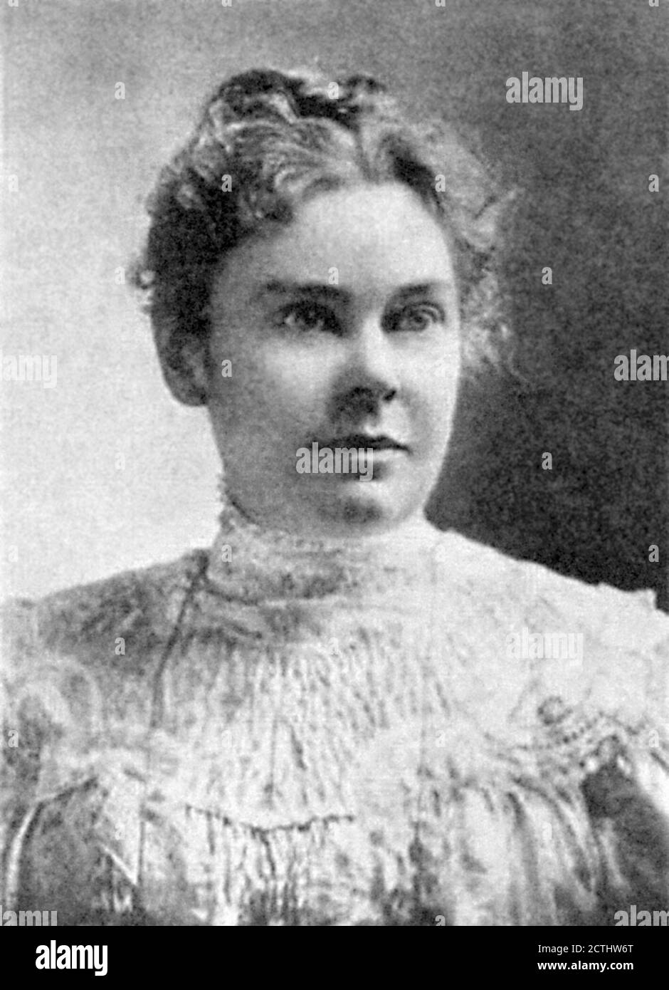 Lizzie Borden. Porträt von Lizzie Andrew Borden (1860-1927) im Jahr 1889. Borden wurde wegen des Axtmordes an Vater und Stiefmutter angeklagt und freigesprochen. Stockfoto