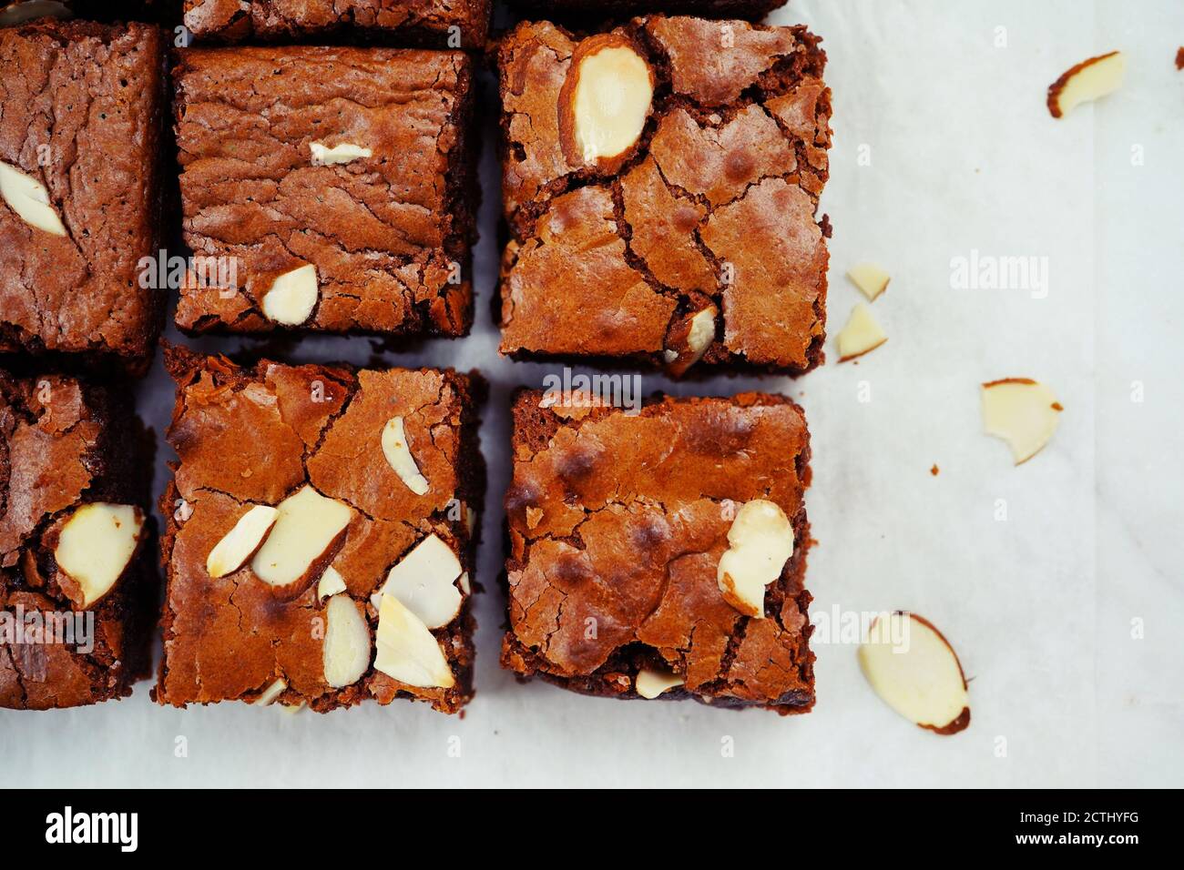 Glutenfreie Schokolade Fudge Brownies, selektive Fokus Stockfoto