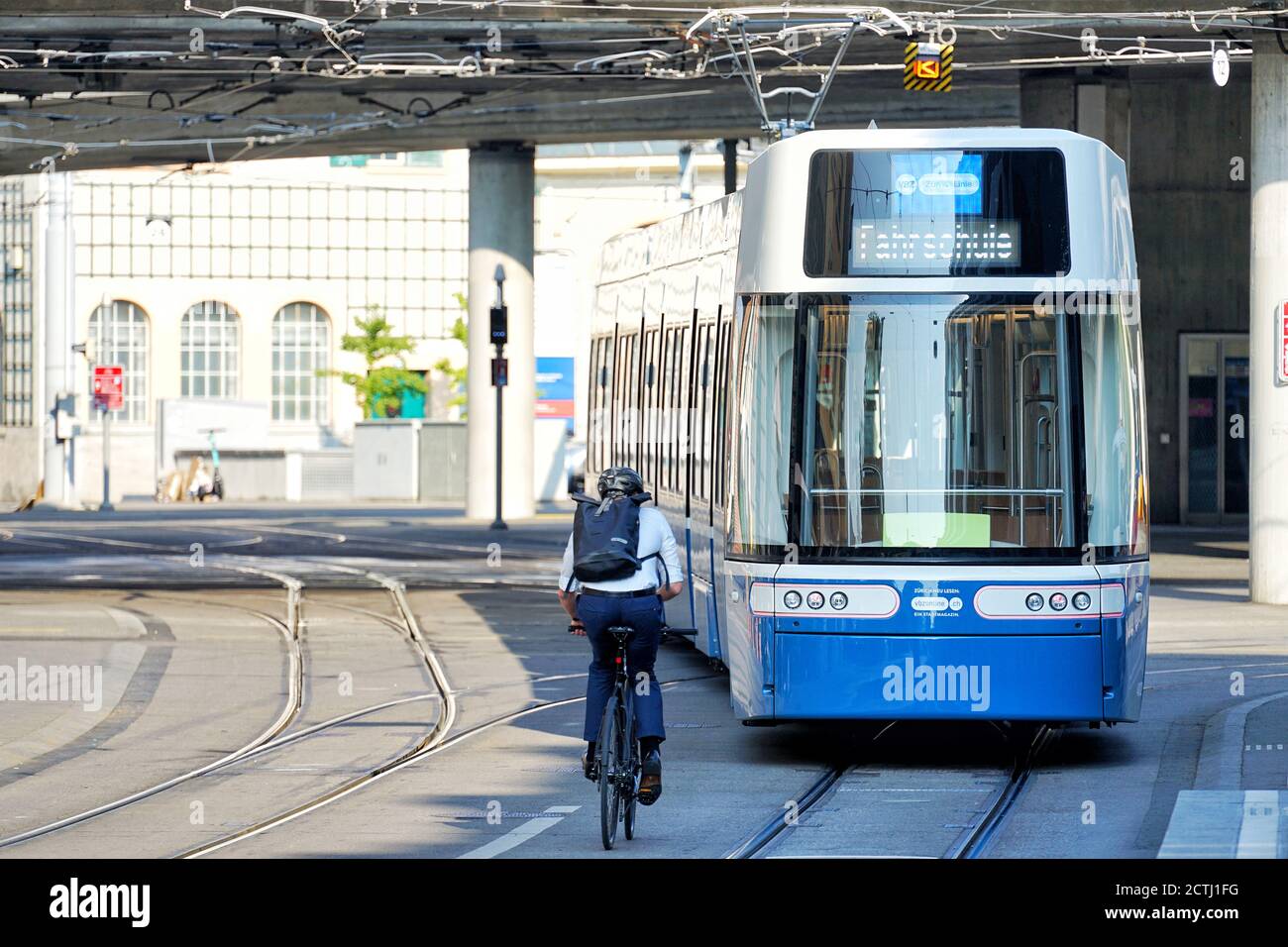 TRAM ZÜRICH - Schweizer Strassenbahn Zürich VBZ Tram Stockfoto