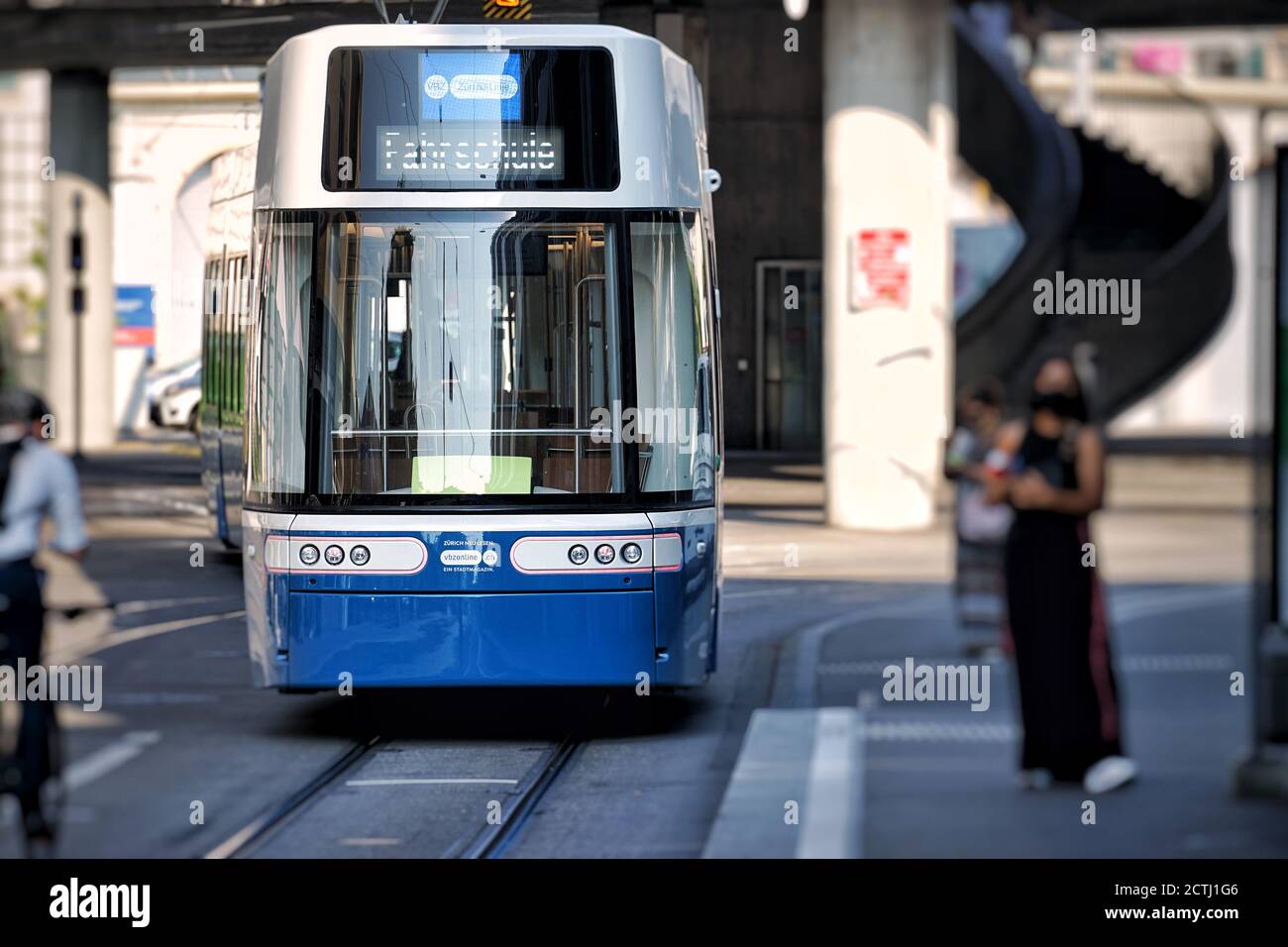 TRAM ZÜRICH - Schweizer Strassenbahn Zürich VBZ Tram Stockfoto