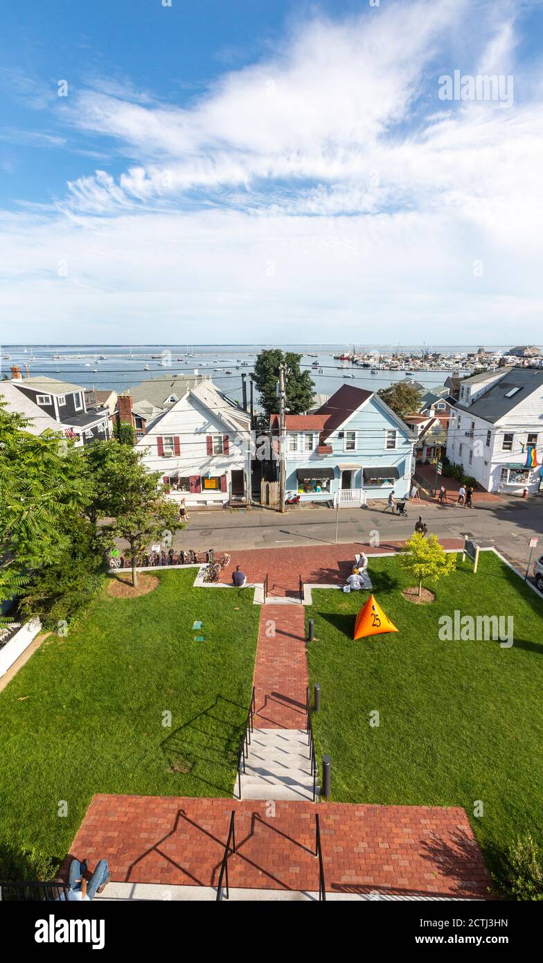 Commercial St Blick von Provincetown Library, Provincetown, Massachusetts, USA Stockfoto