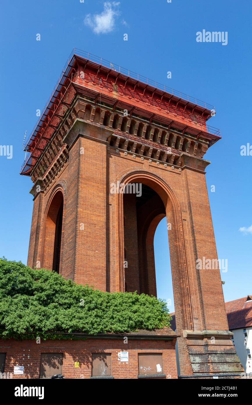 Der Jumbo Water Tower am Balkerne Gate, Colchester, Essex, Großbritannien. Stockfoto