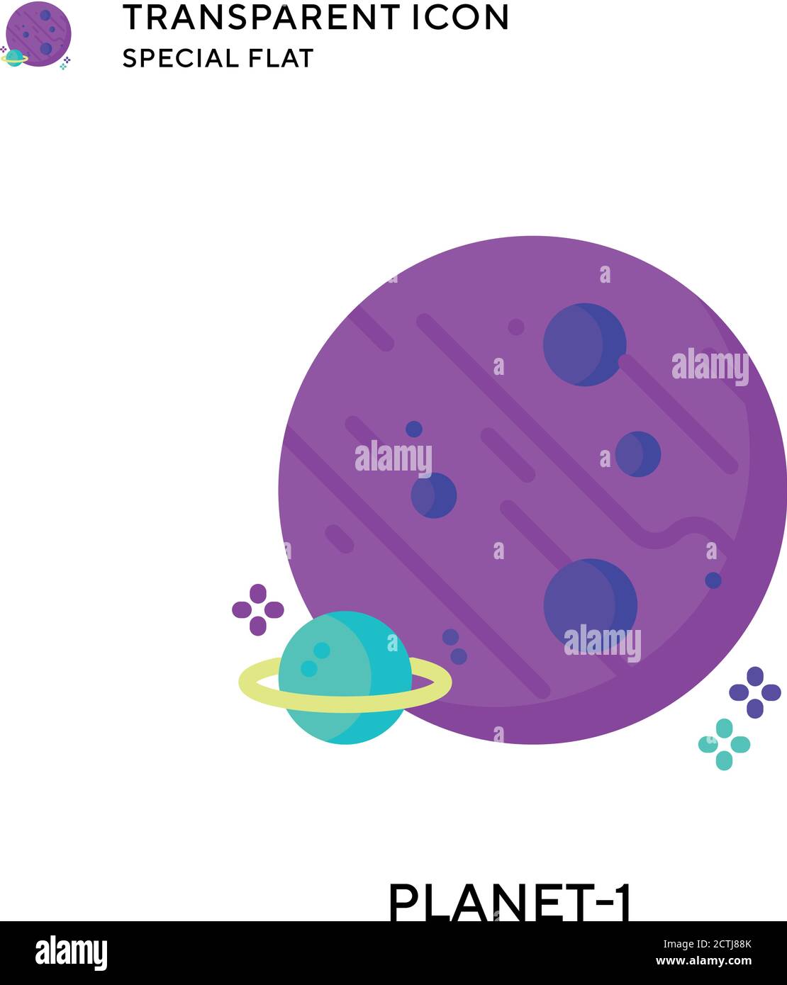 Vektorsymbol Planet-1. Flache Illustration. Vektor EPS 10. Stock Vektor