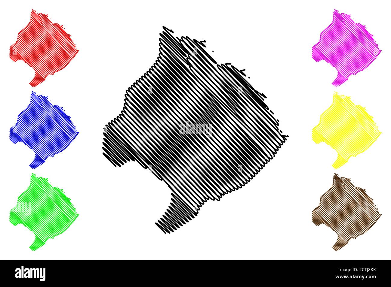 Sao Miguel Gemeinde (Republik Cabo Verde, concelhos, Kap Verde, Santiago Insel, Archipel) Karte Vektor Illustration, scribble Skizze Sao Mig Stock Vektor