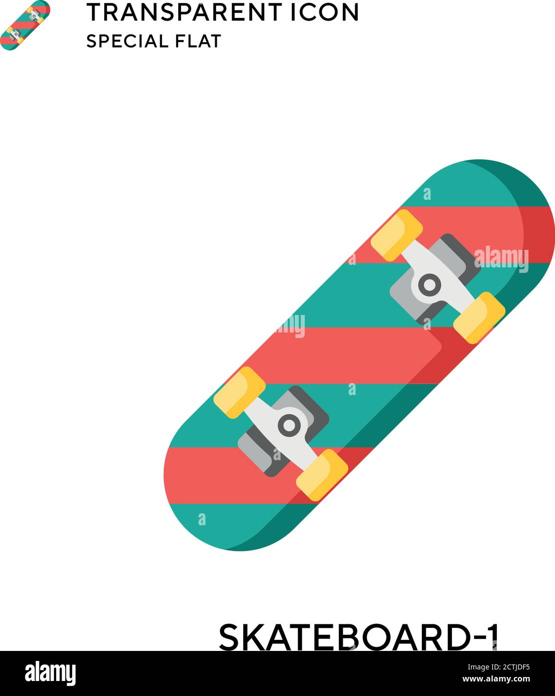 Skateboard-1 Vektor-Symbol. Flache Illustration. Vektor EPS 10. Stock Vektor