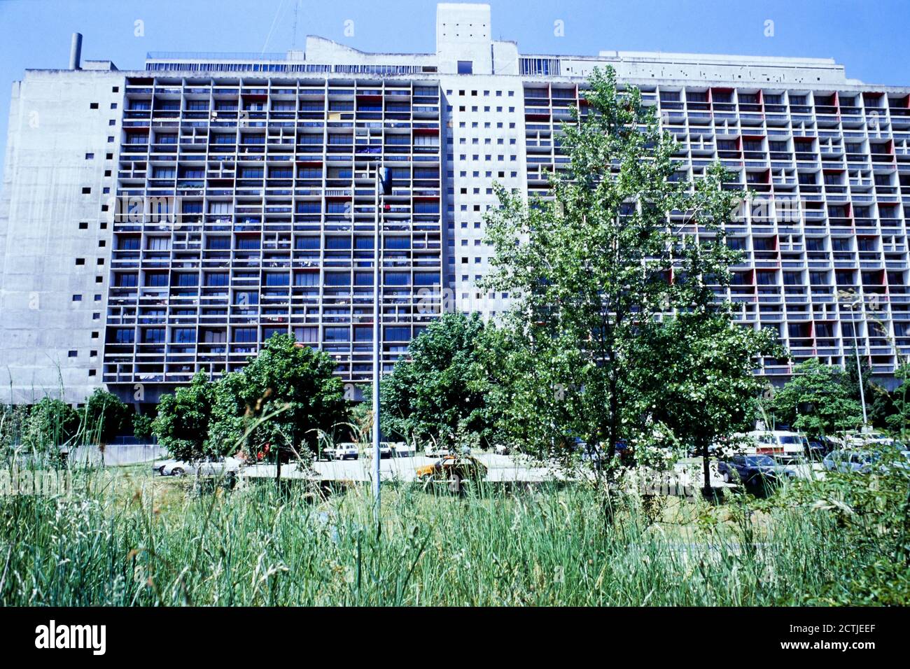 Firminy Vert Wohneinheit, Le Corbusier Gebäude, Firminy, Loire, Frankreich Stockfoto