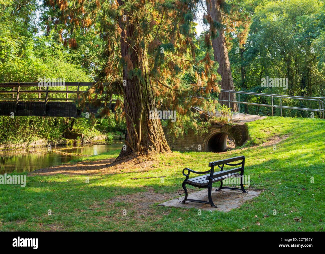 Schöner Brueton Park in Solihull, West Midlands, England. Stockfoto