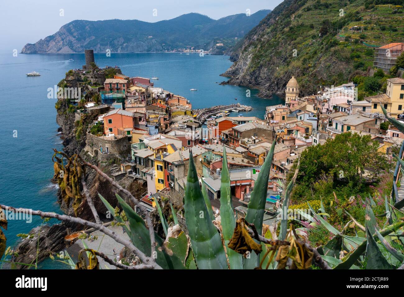 Vernazza, Cinque Terre Tapete, schönsten Orte der Welt Tapete, Italien Stockfoto