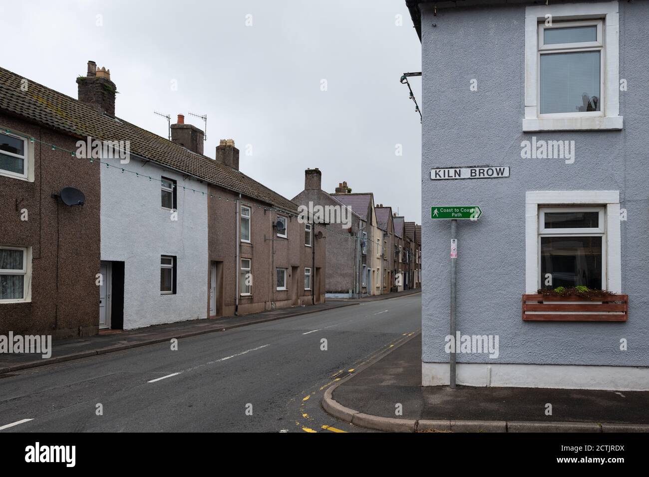 Cleator, Cumbria, England, UK - Reihenhäuser - Teil des Coast to Coast Pfades Stockfoto