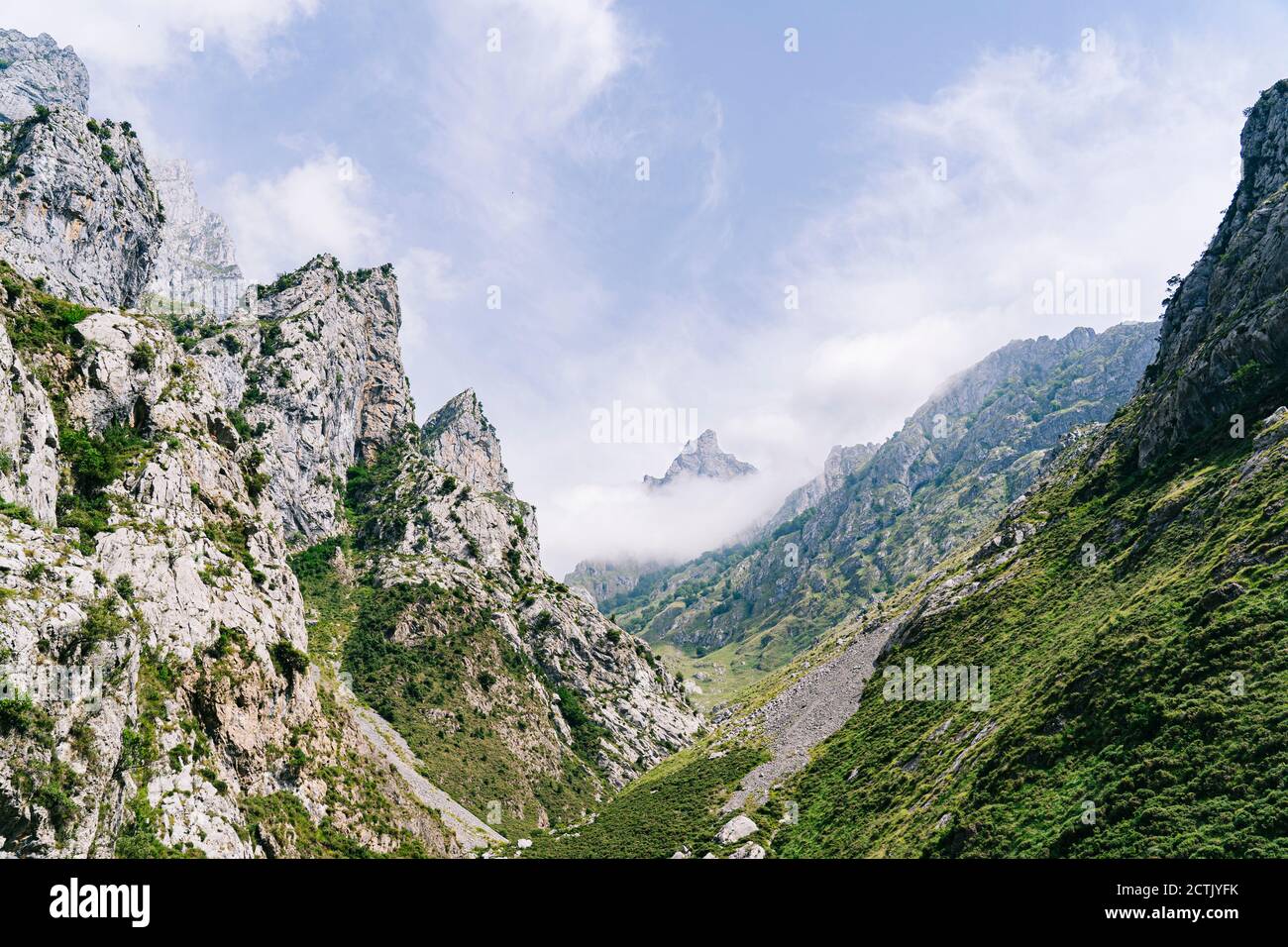 Bergkette bei Ruta Del Cares, Asturien, Spanien Stockfoto