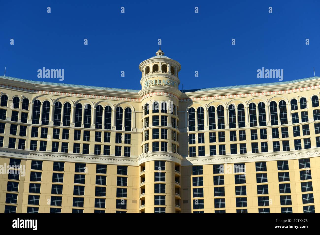 Das Bellagio ist ein luxuriöses Resort und Kasino am Las Vegas Strip in Las Vegas, Nevada, USA. Das Hotel gehört MGM Resorts International. Stockfoto