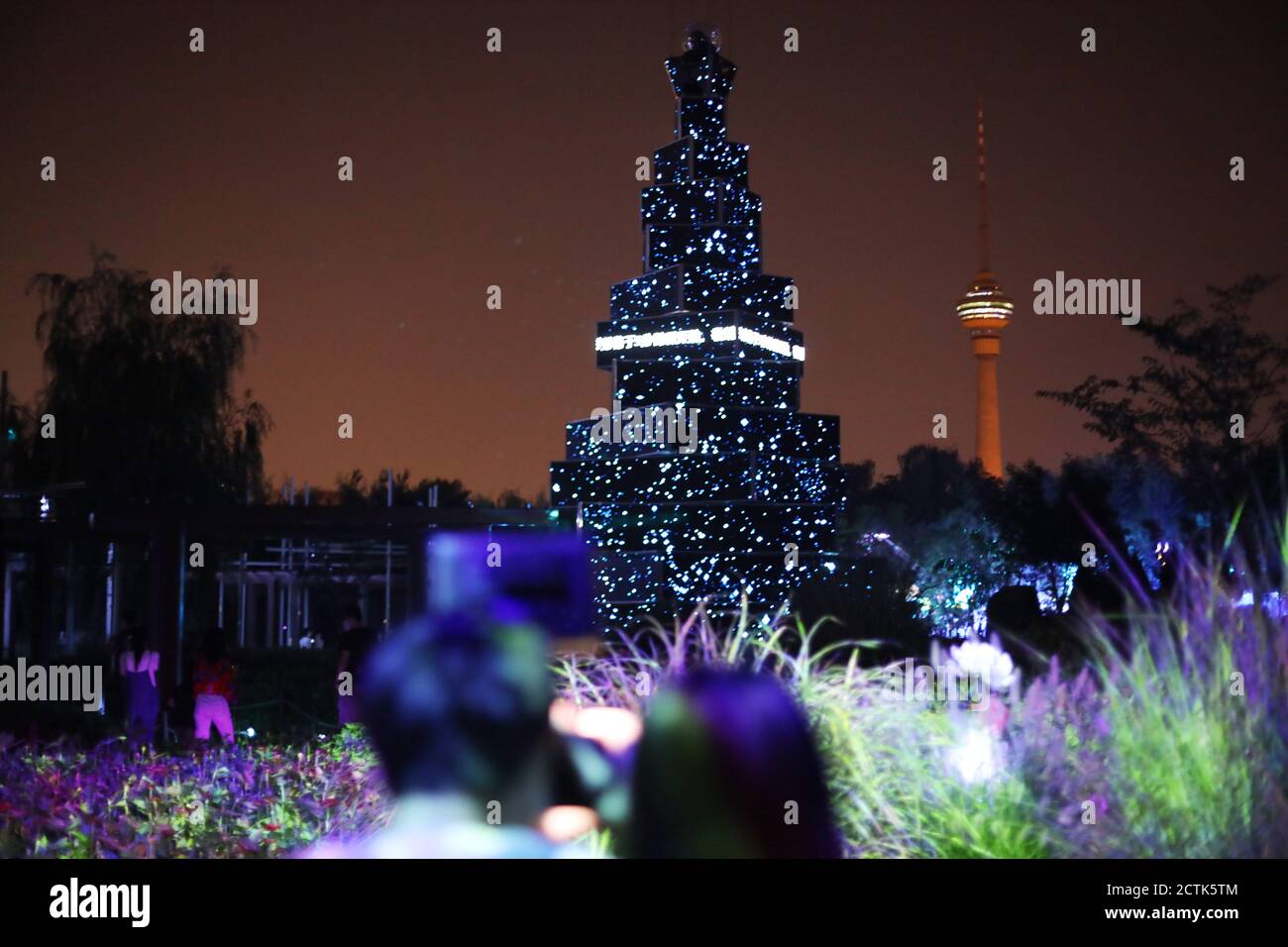 Das Beijing International Light Festival 2020 ist ein gemeinsam lebendes Licht im Freien Immersive Experience Ausstellung eröffnet am Donnerstag in Peking Yuyuantan Pa Stockfoto