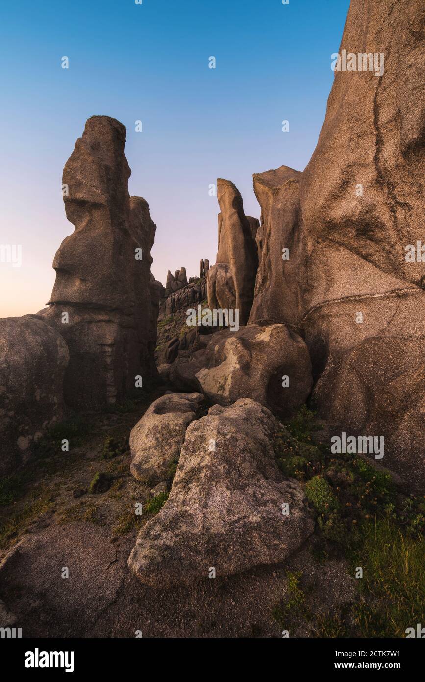 Spanien, Provinz A Coruna, Malpica, Felsformationen in Punta Nariga Stockfoto