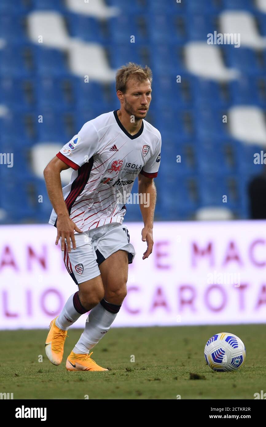 Ragnar Klavan (Cagliari) während des italienischen Spiels „Serie A“ zwischen Sassuolo 1-1 Cagliari im Mapei Stadium am 20. September 2020 in Reggio Emilia, Italien. Foto von Maurizio Borsari/AFLO Stockfoto