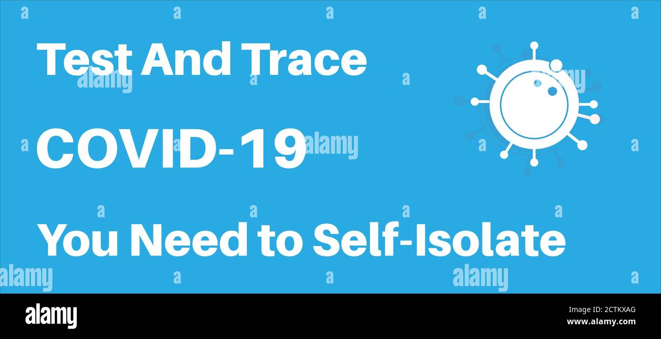 Covid-19 Test- und Trace-App, die Sie benötigen, um Vektor selbst zu isolieren Abbildung Stock Vektor