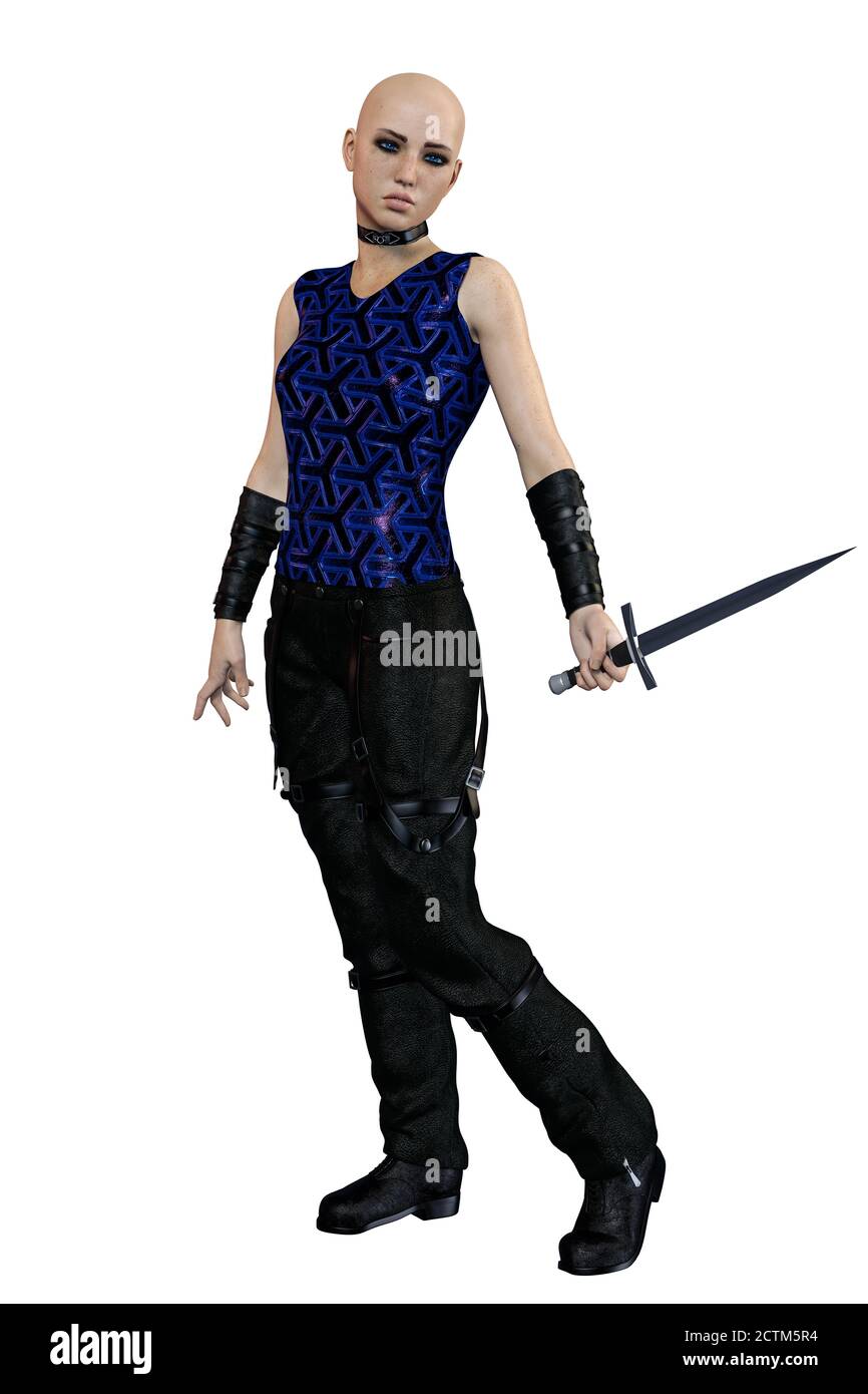 Urban Fantasy Goth Academy Teen, 3D-Rendering, 3D-Illustration Stockfoto