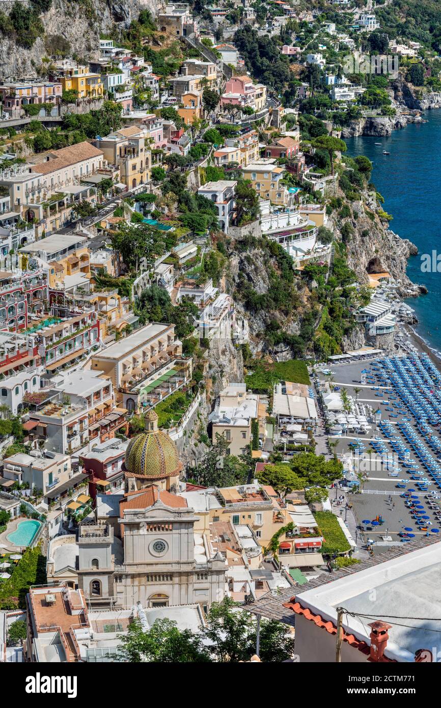 Positano, Amalfiküste, Kampanien, Italien Stockfoto