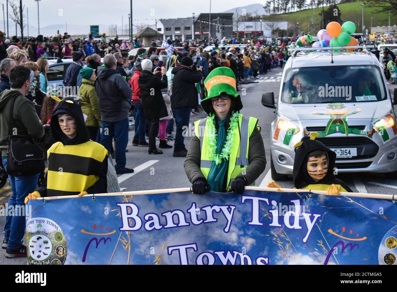 Saint Patrick's Day ''Bantry goes Green 2019'' Feier in Bantry, Co Cork. Irland. Stockfoto