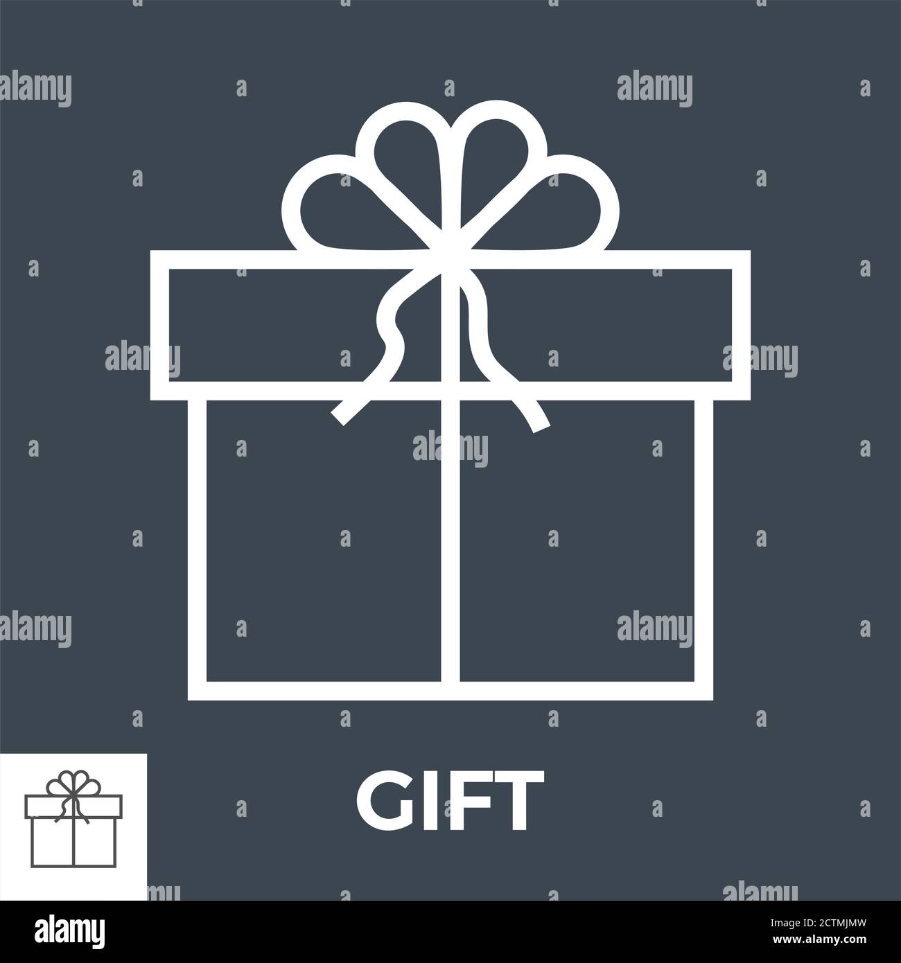 Geschenk dünne Linie Vektor icon Stock Vektor