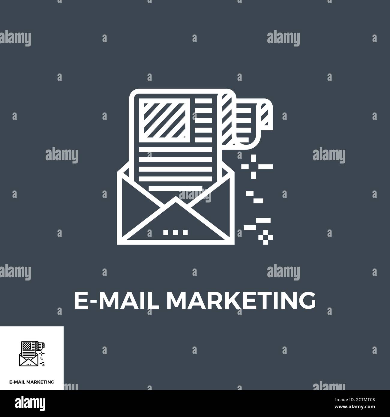 Symbol für E-Mail-Marketing-Linie Stock Vektor