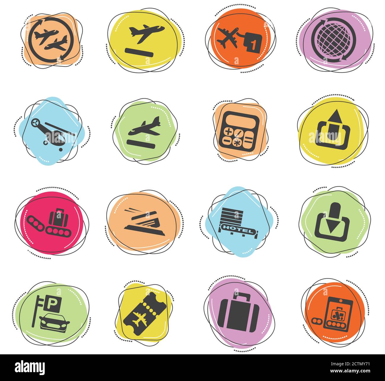 Flughafen-Icon-set Stock Vektor