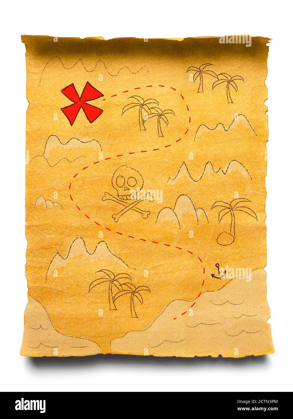 Schatzkarte der Piraten isoliert Stockfotografie - Alamy