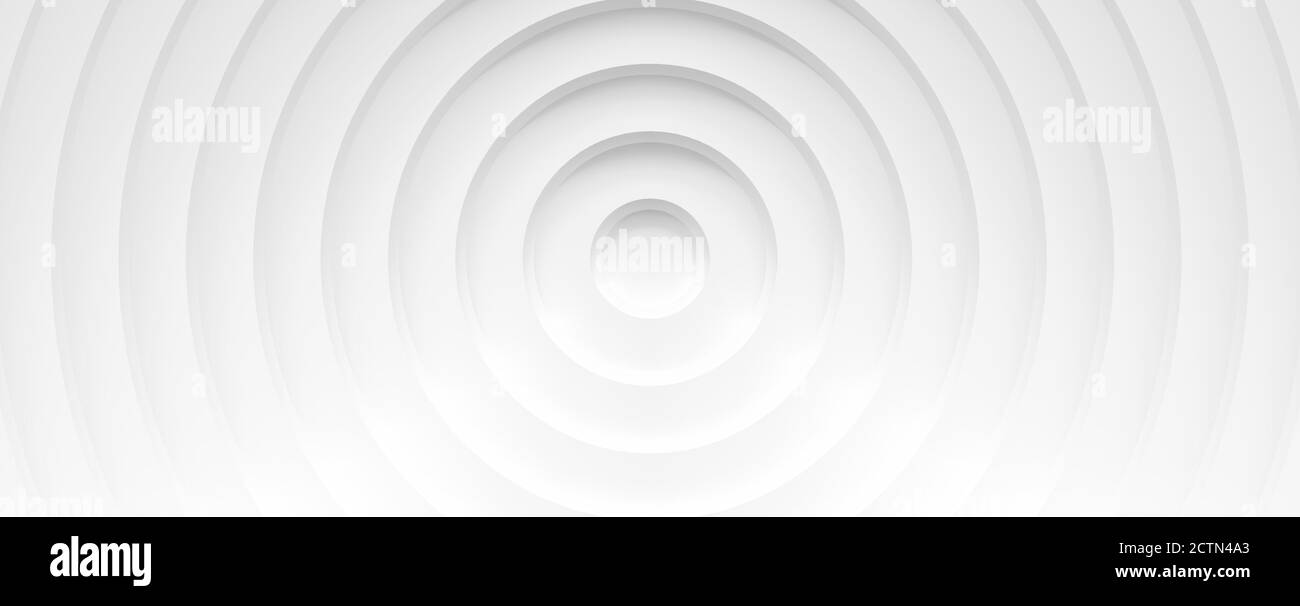 Weiße Kreise mit Schatten. Abstraktes Muster für Web- oder Druckvorlage weißer Hintergrund, Broschürenumschlag oder App. Materialstil. Geometrisches 3D Stock Vektor