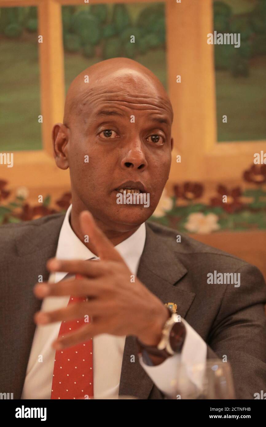 ABSHIR ADEN FERRO KANDIDAT SOMALISCHE PRÄSIDENTSCHAFTSWAHL Stockfoto