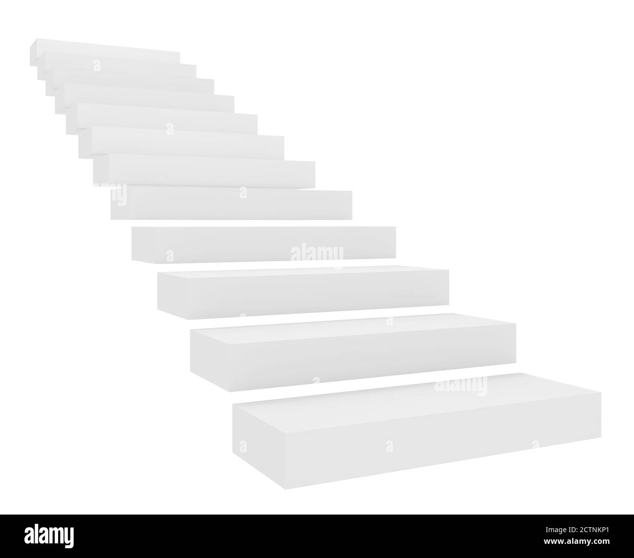 Treppe isoliert auf weiß Stockfoto