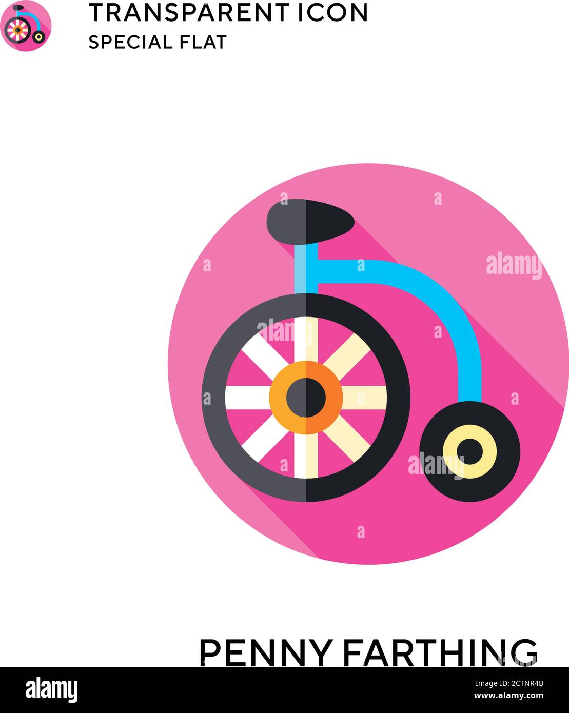 Vektor-Symbol für Penny Farthing. Flache Illustration. Vektor EPS 10. Stock Vektor