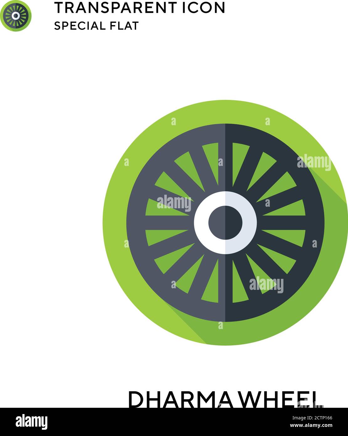 Dharma-Radvektor-Symbol. Flache Illustration. Vektor EPS 10. Stock Vektor