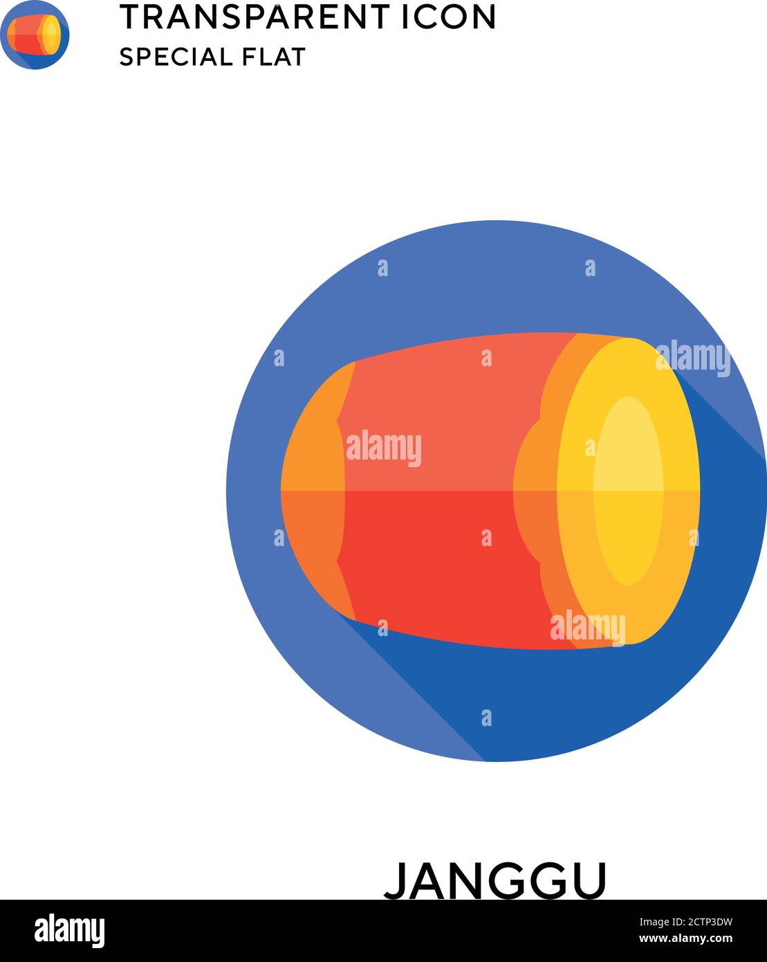 Janggu-Vektorsymbol. Flache Illustration. Vektor EPS 10. Stock Vektor