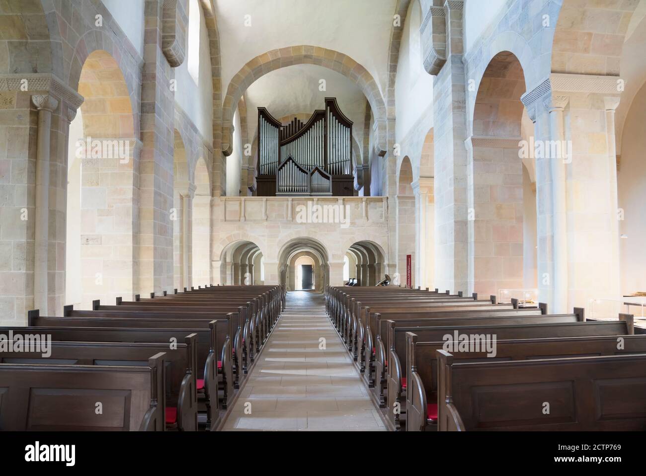 Die romanische Klosterkirche Lippoldsberg, Wesertal, Hessen, Deutschland, Europa Stockfoto