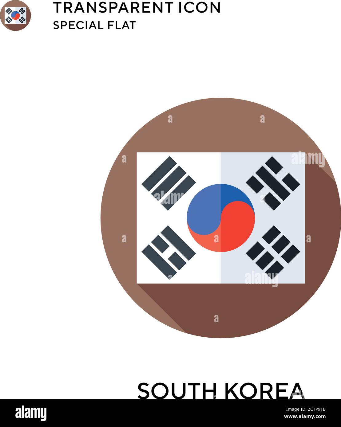 Vektorsymbol Südkorea. Flache Illustration. Vektor EPS 10. Stock Vektor