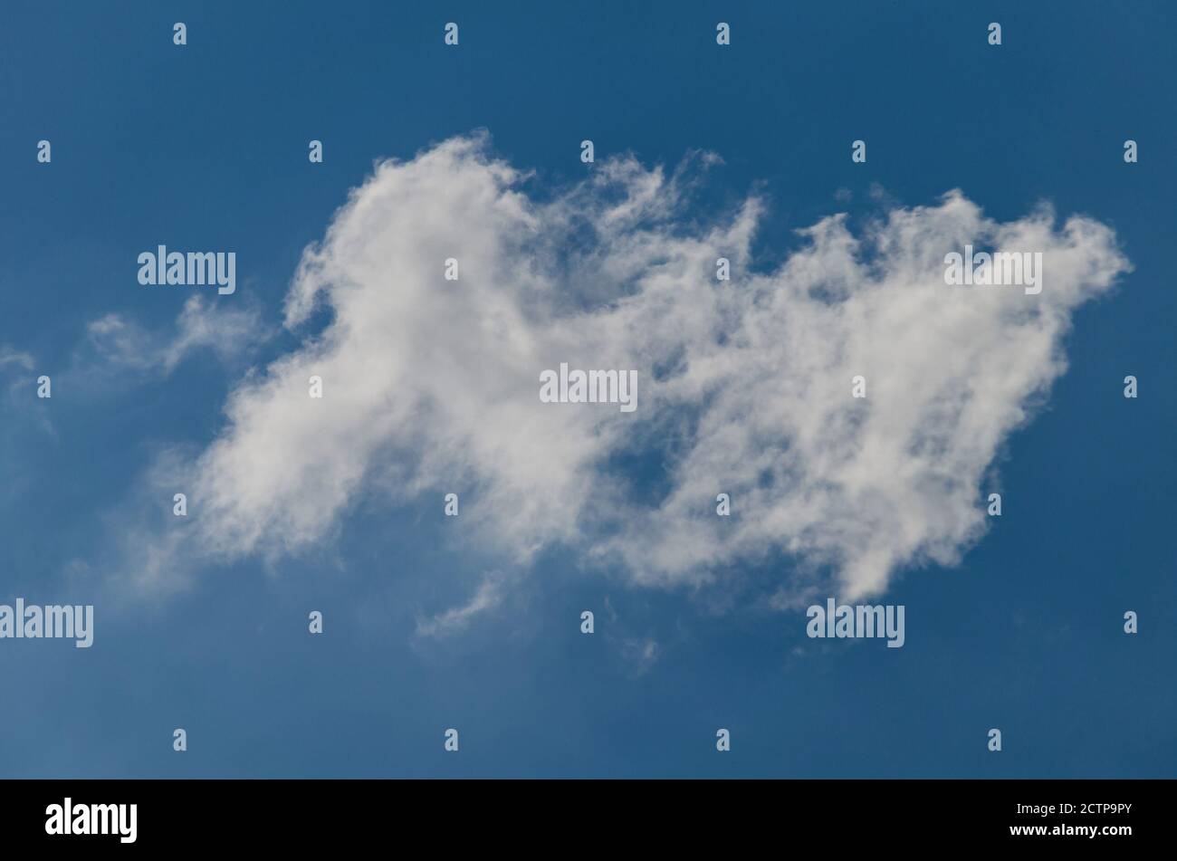 Eine flauschige Wolke in einem blauen Himmel Stockfoto