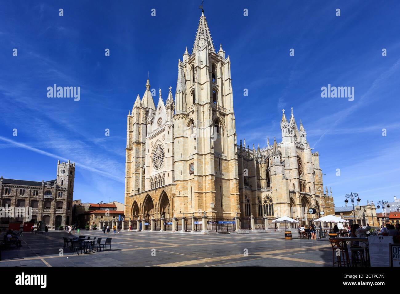 Gotische Kathedrale. Santiago Trail. León. Spanien Stockfoto