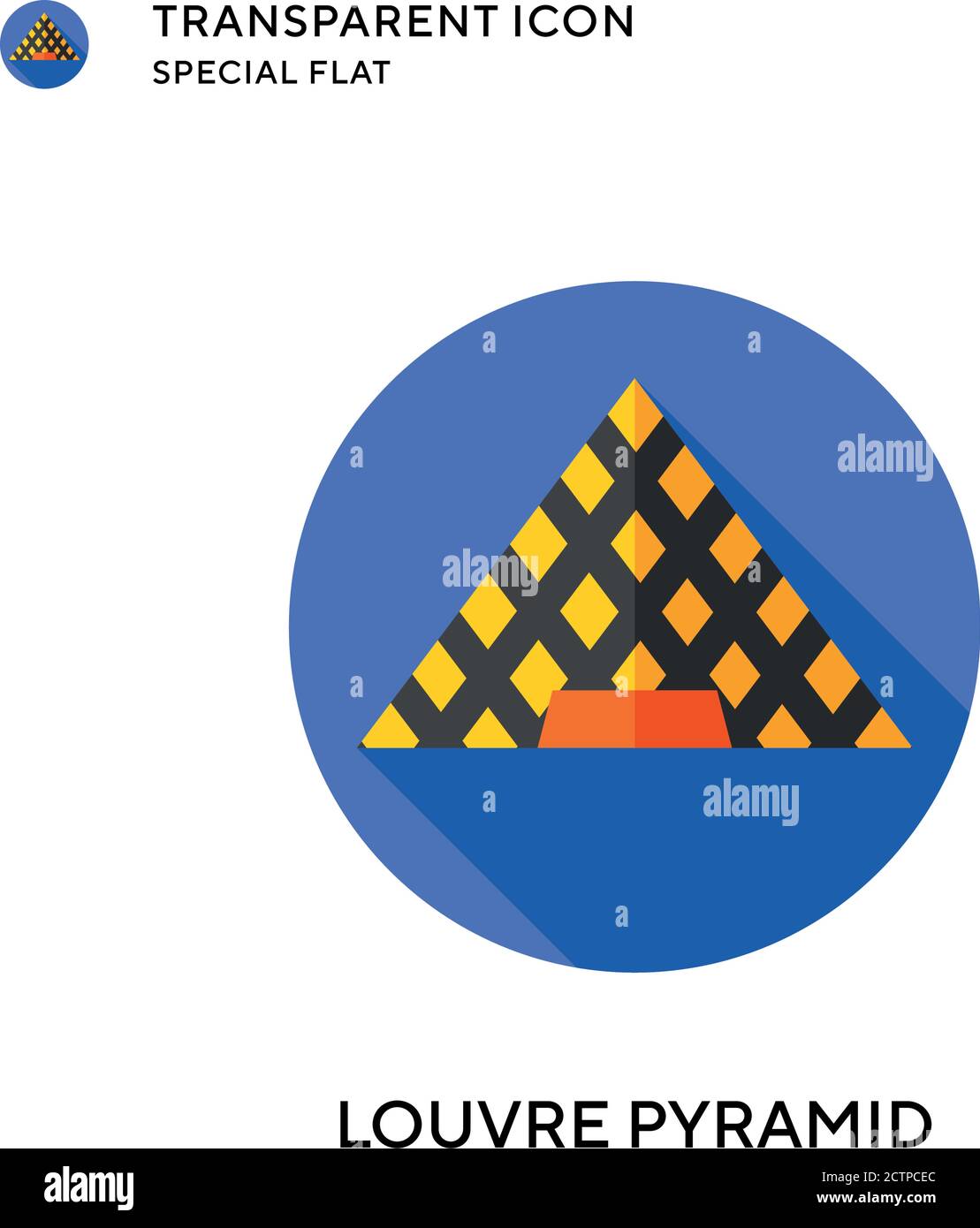 Symbol für den Vektor der Louvre-Pyramide. Flache Illustration. Vektor EPS 10. Stock Vektor