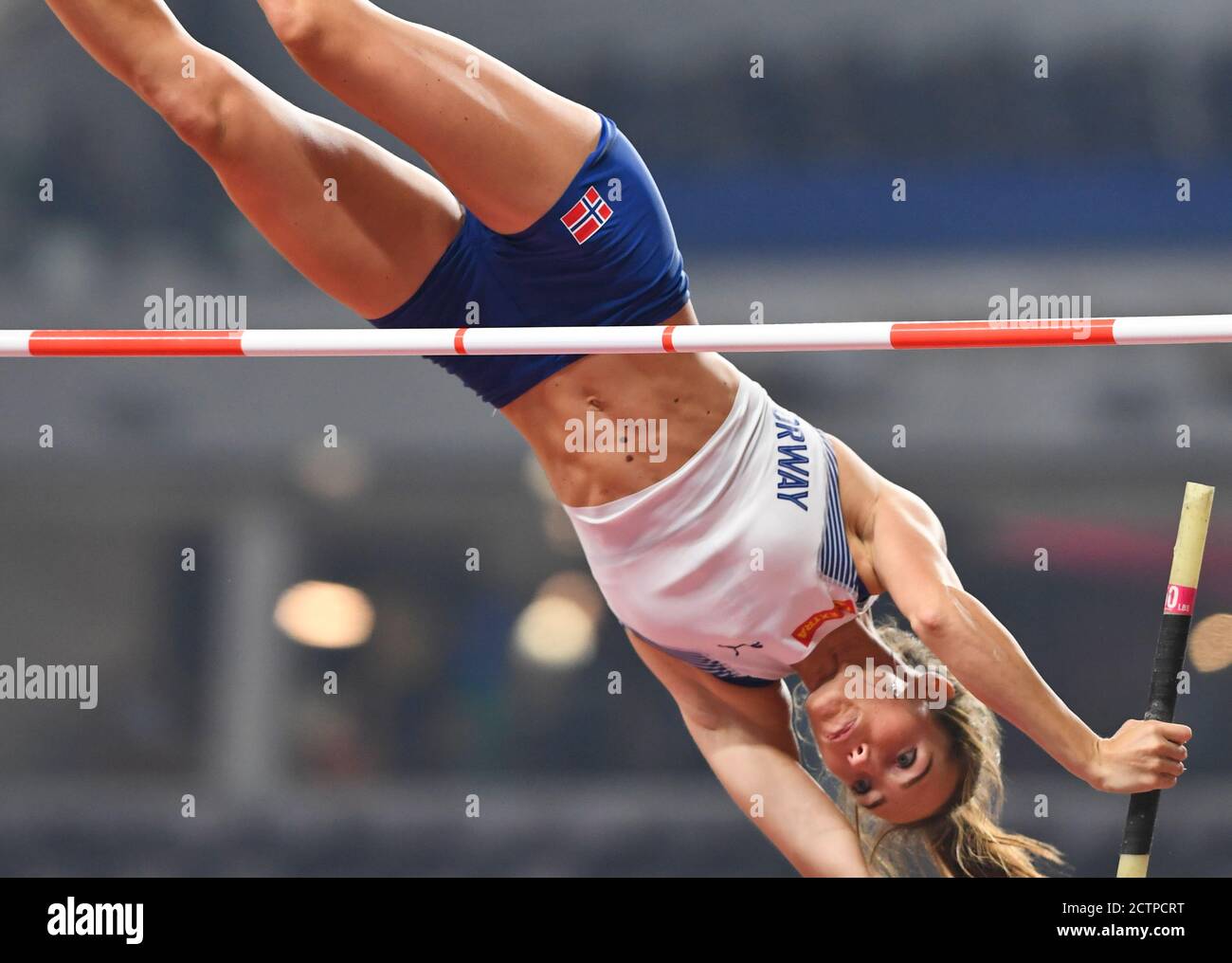 Lene Retzius (Norwegen). Stabhochsprung Frauen. IAAF Leichtathletik WM, Doha 2019 Stockfoto