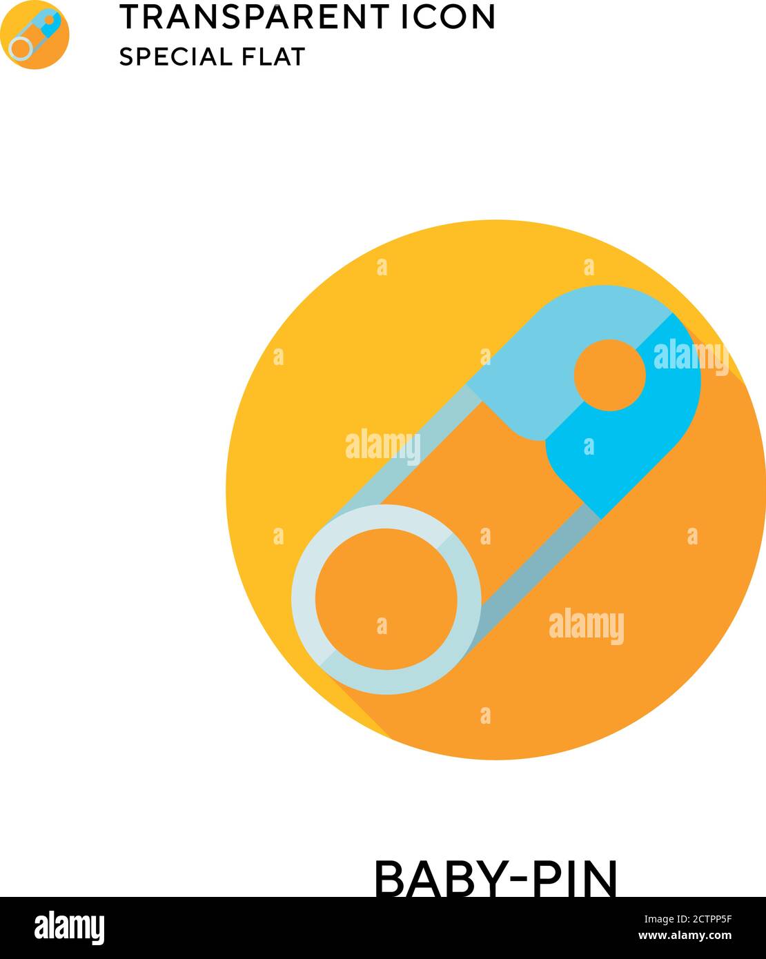 Baby-Pin-Vektor-Symbol. Flache Illustration. Vektor EPS 10. Stock Vektor