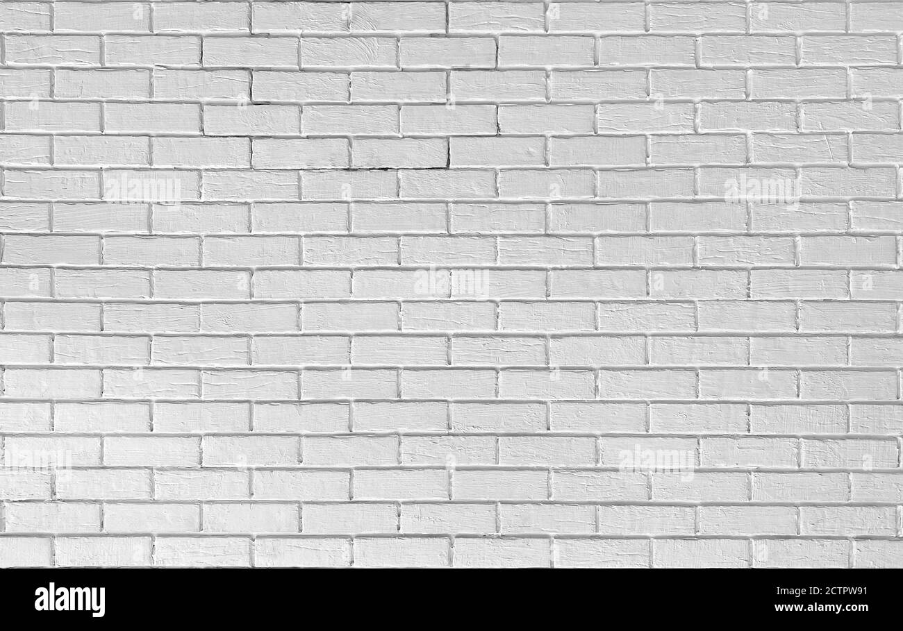 Weiße Ziegelwand. Stein Distressed Textur Hintergrund Stockfoto