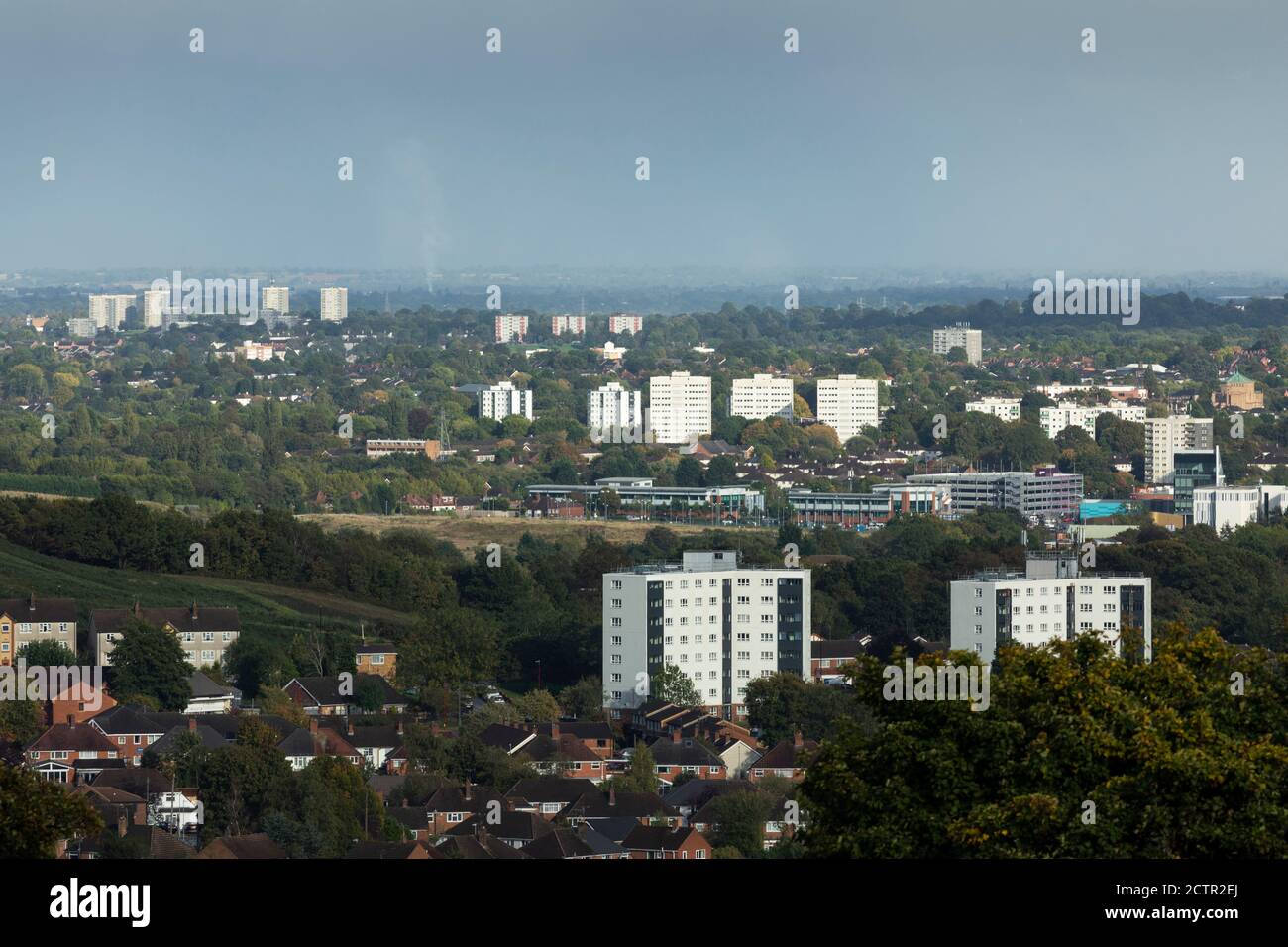 Wohntürme in Rubery, Rednal und Longbridge, Vororte südlich von Birmingham, Großbritannien Stockfoto