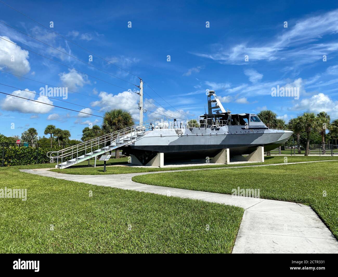 Ft. Pierce,FL/USA-9/17/20: Die MK V ist eine mittelgroße Spezialoperationen Assault Craft, die von Navy Robben im Kampf verwendet wird. Stockfoto