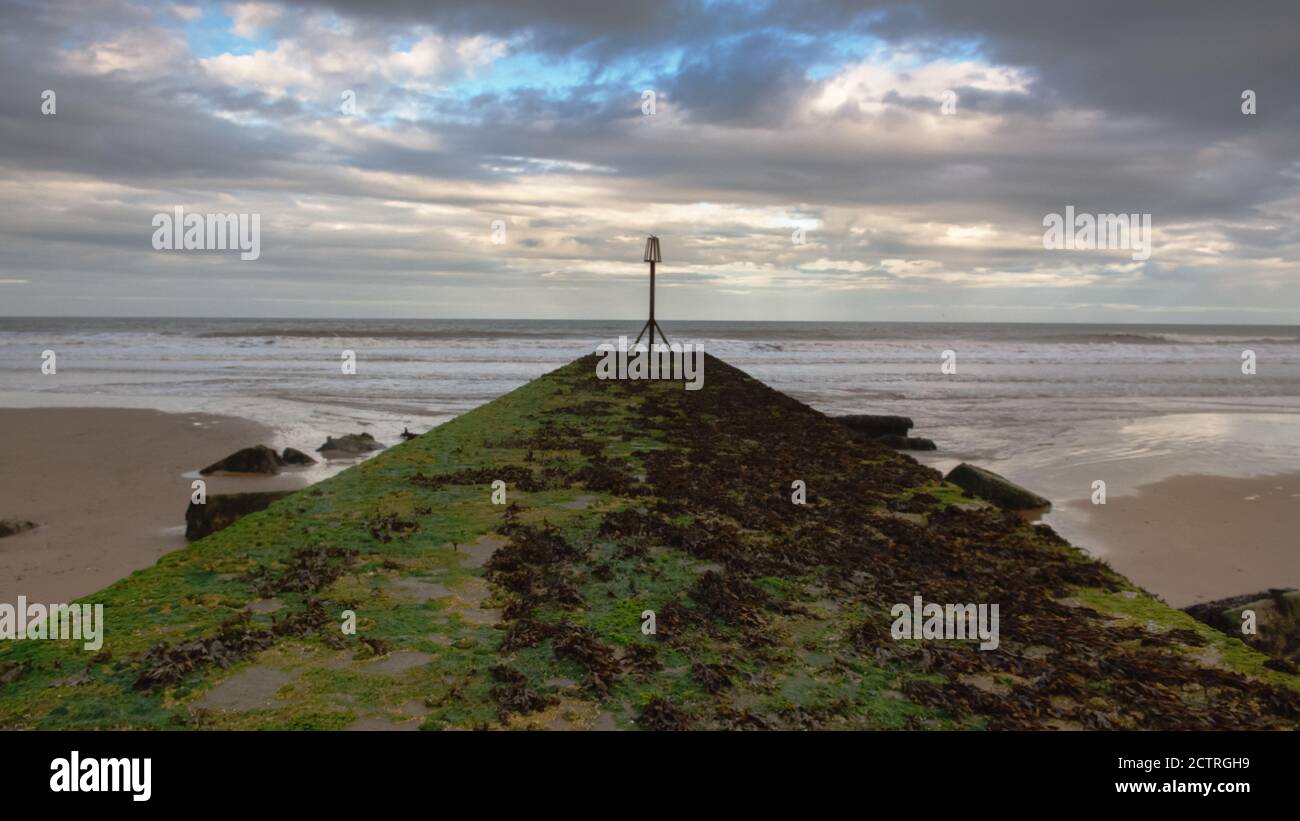 Landschaftsansicht der Nordsee von der Ostküste von Yorkshire, Stockfoto