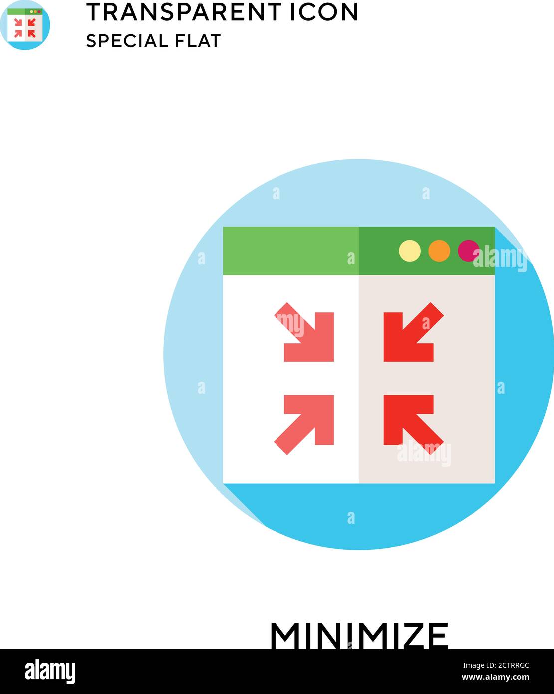 Vektorsymbol minimieren. Flache Illustration. Vektor EPS 10. Stock Vektor