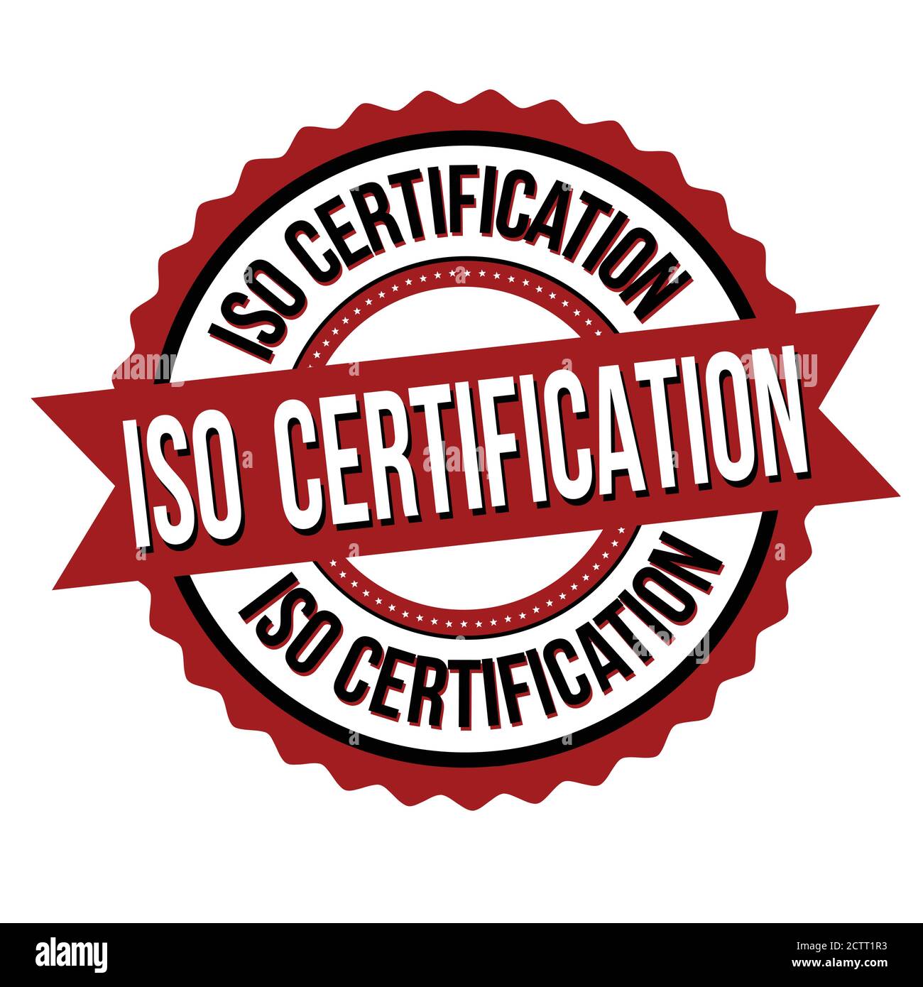 ISO-Zertifizierungsetikett oder Aufkleber auf weißem Hintergrund, Vektorgrafik Stock Vektor