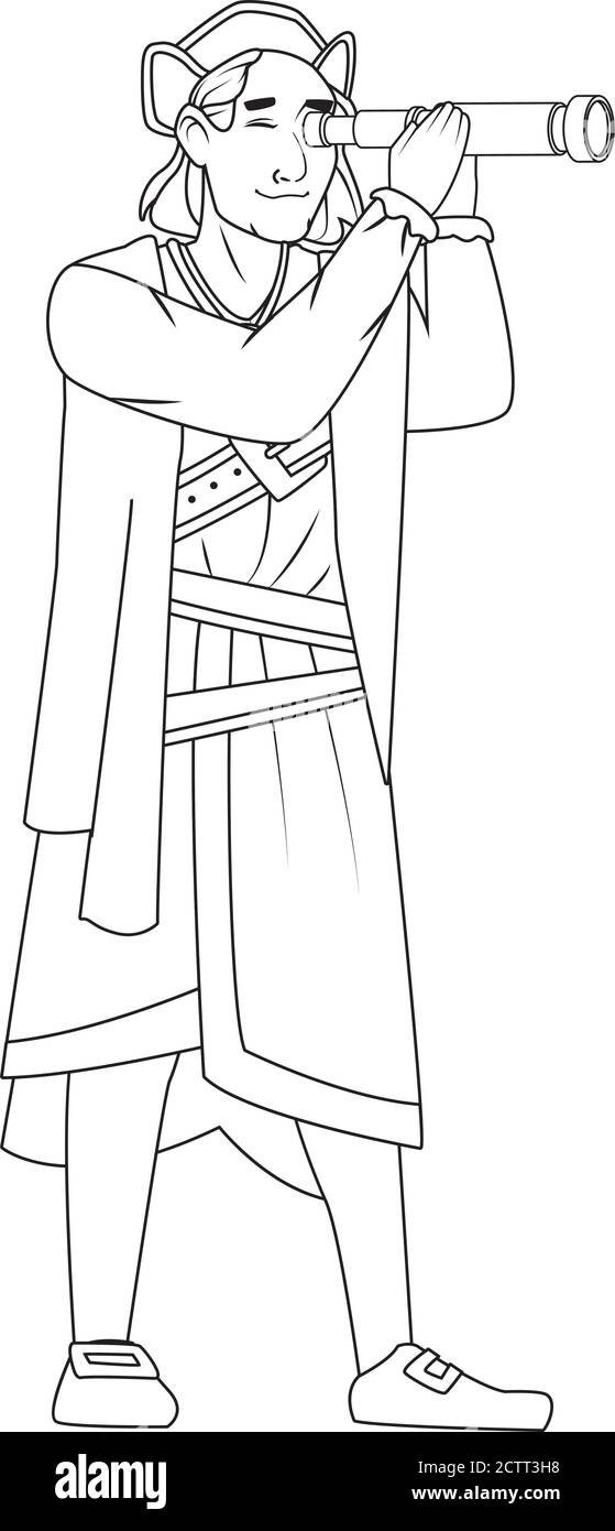 Christopher Columbus mit Charakter Vektor Illustration Design Stock Vektor